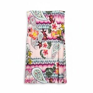 Chico's Paisley Floral Ikat Maxi Skirt Women's Size 3 /‎ US XL Tropical Hawaiian